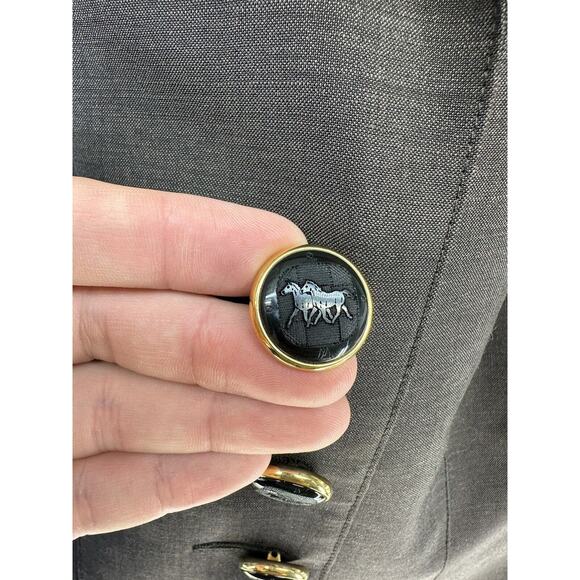 Vintage Escada Margaretha Ley Womens Size 38 Blazer Dark Gray 5 Button - Picture 8 of 13